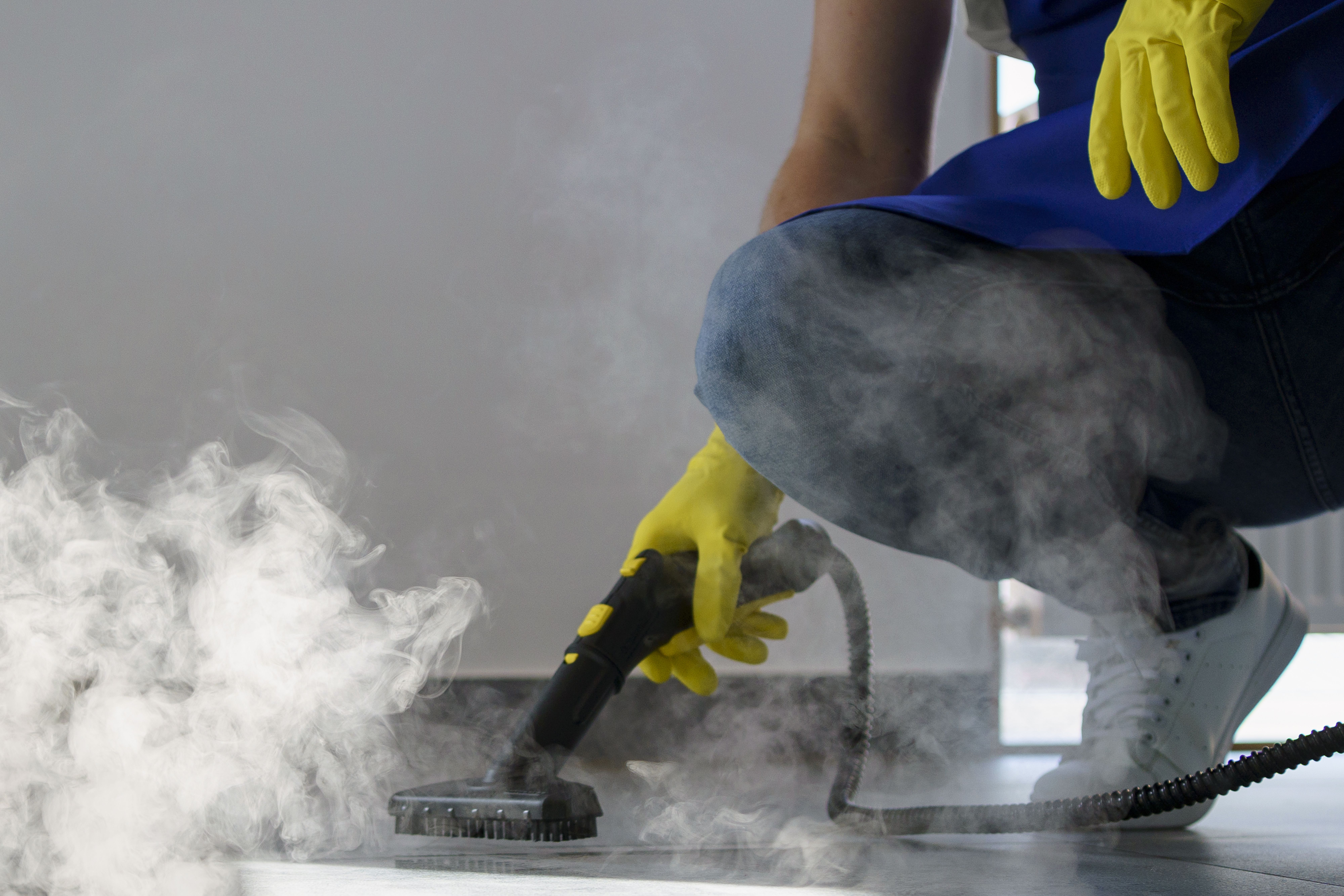 Sparkling kitchen counters and sink after a deep clean